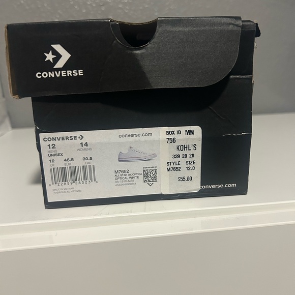 Converse Men's White and Red Canvas Sneakers - Picture 6 of 6